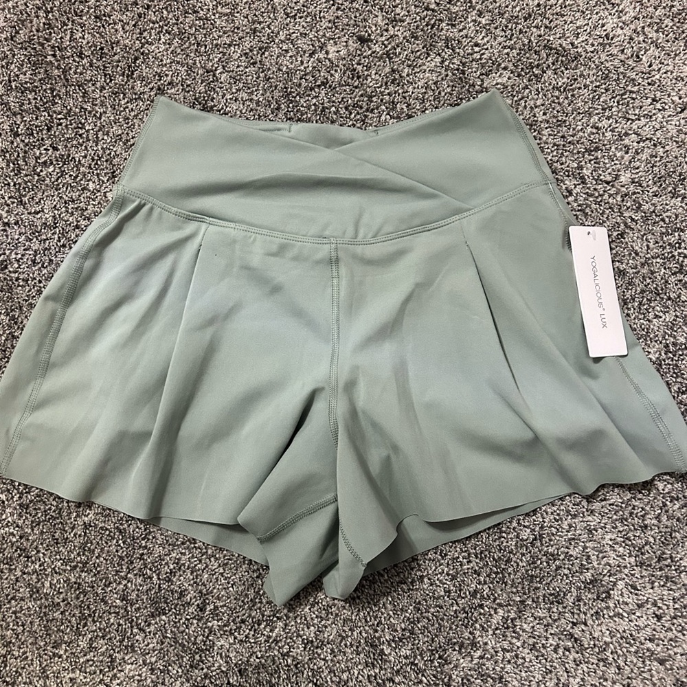 Yogalicious Green High Waist Shorts